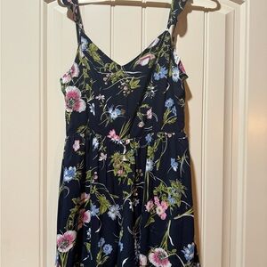 Floral tank  - Navy and Pink